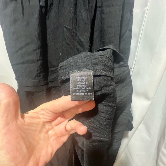 Simply Veta Wang NWT Maxi Dress Black Tiered Maxi Dress Smocked Size Large - Picture 7 of 7